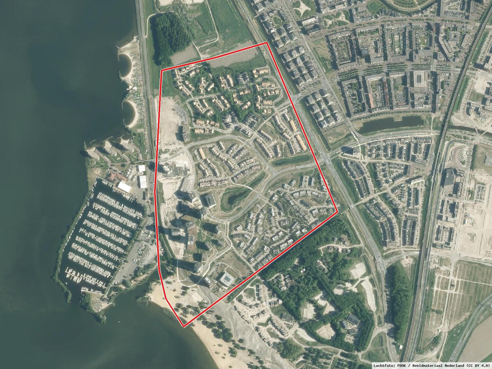 Duin: Plangrens · Luchtfoto: PDOK / Beeldmateriaal Nederland (CC BY 4.0)