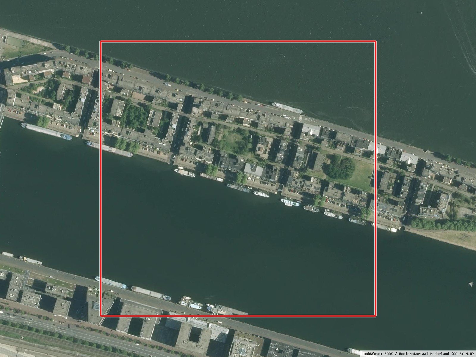 Java-eiland: Uitsnede · Luchtfoto: PDOK / Beeldmateriaal Nederland (CC BY 4.0)
