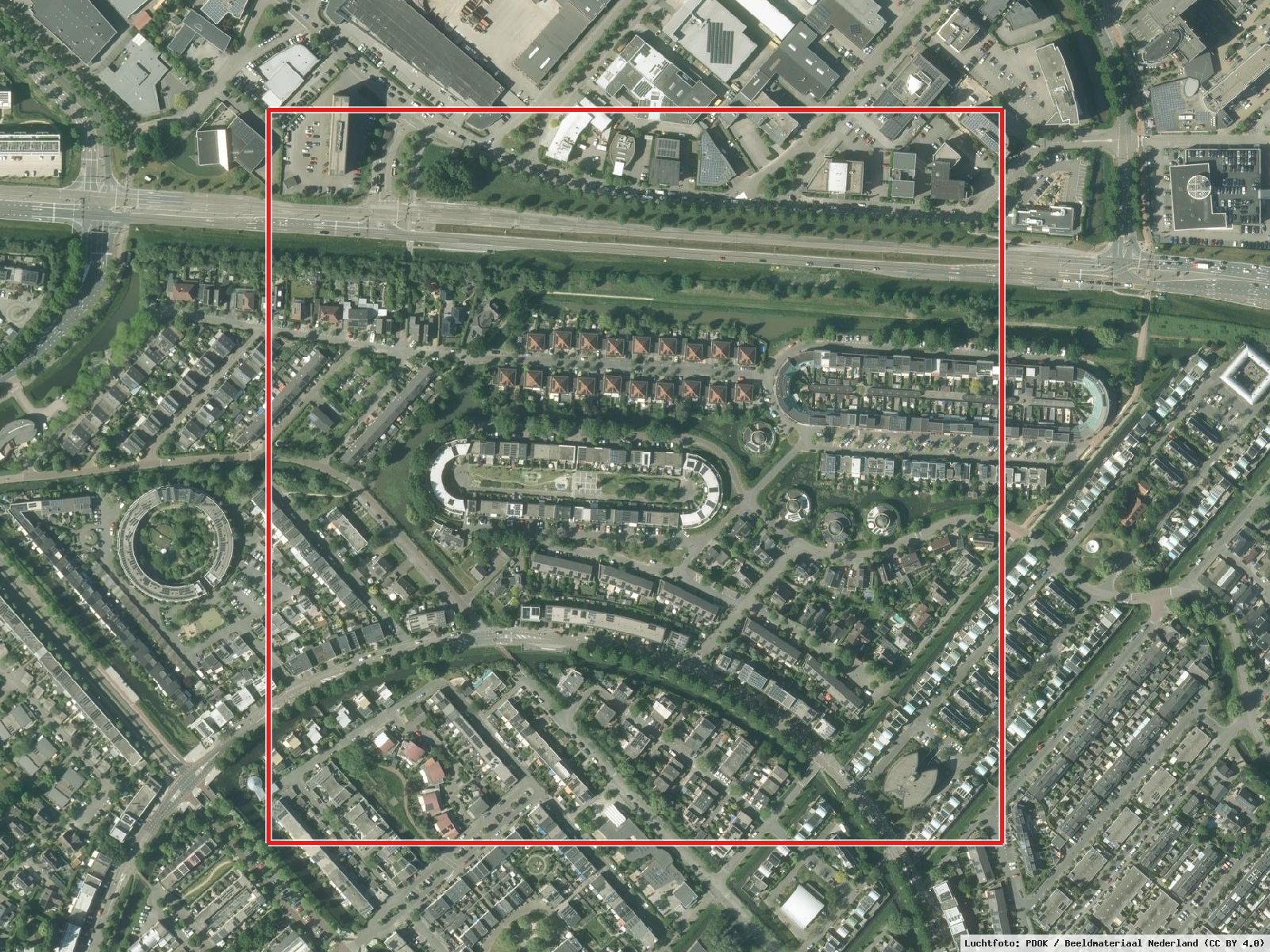 Kattenbroek: Uitsnede · Luchtfoto: PDOK / Beeldmateriaal Nederland (CC BY 4.0)