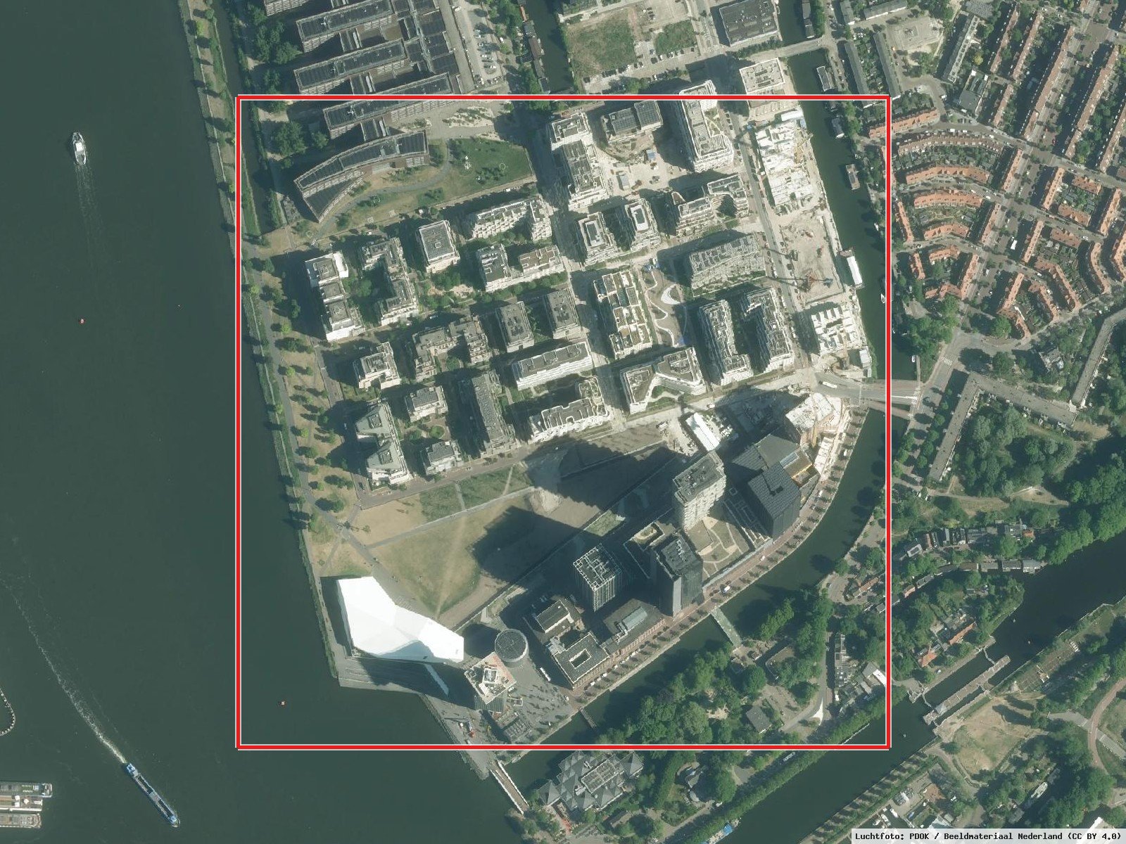 Overhoeks: Uitsnede · Luchtfoto: PDOK / Beeldmateriaal Nederland (CC BY 4.0)