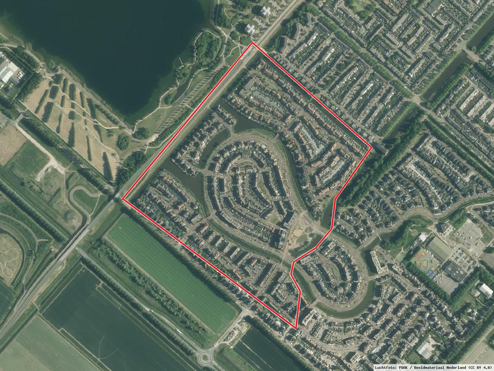 Tudorpark: Plangrens · Luchtfoto: PDOK / Beeldmateriaal Nederland (CC BY 4.0)