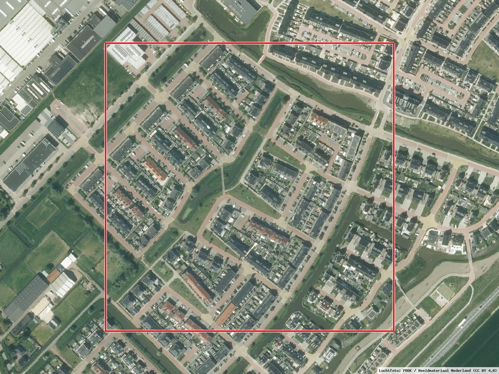 Zevenhuizen Zuid: Uitsnede · Luchtfoto: PDOK / Beeldmateriaal Nederland (CC BY 4.0)